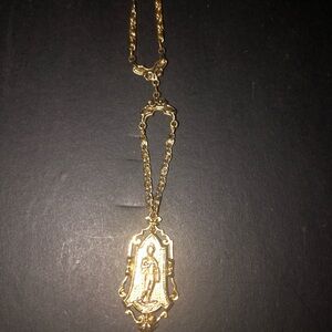 Gold Religious Pendant Necklace
